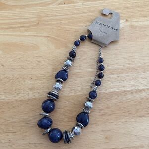 Hannah Global Chunky Blue and Silvertone Necklace
